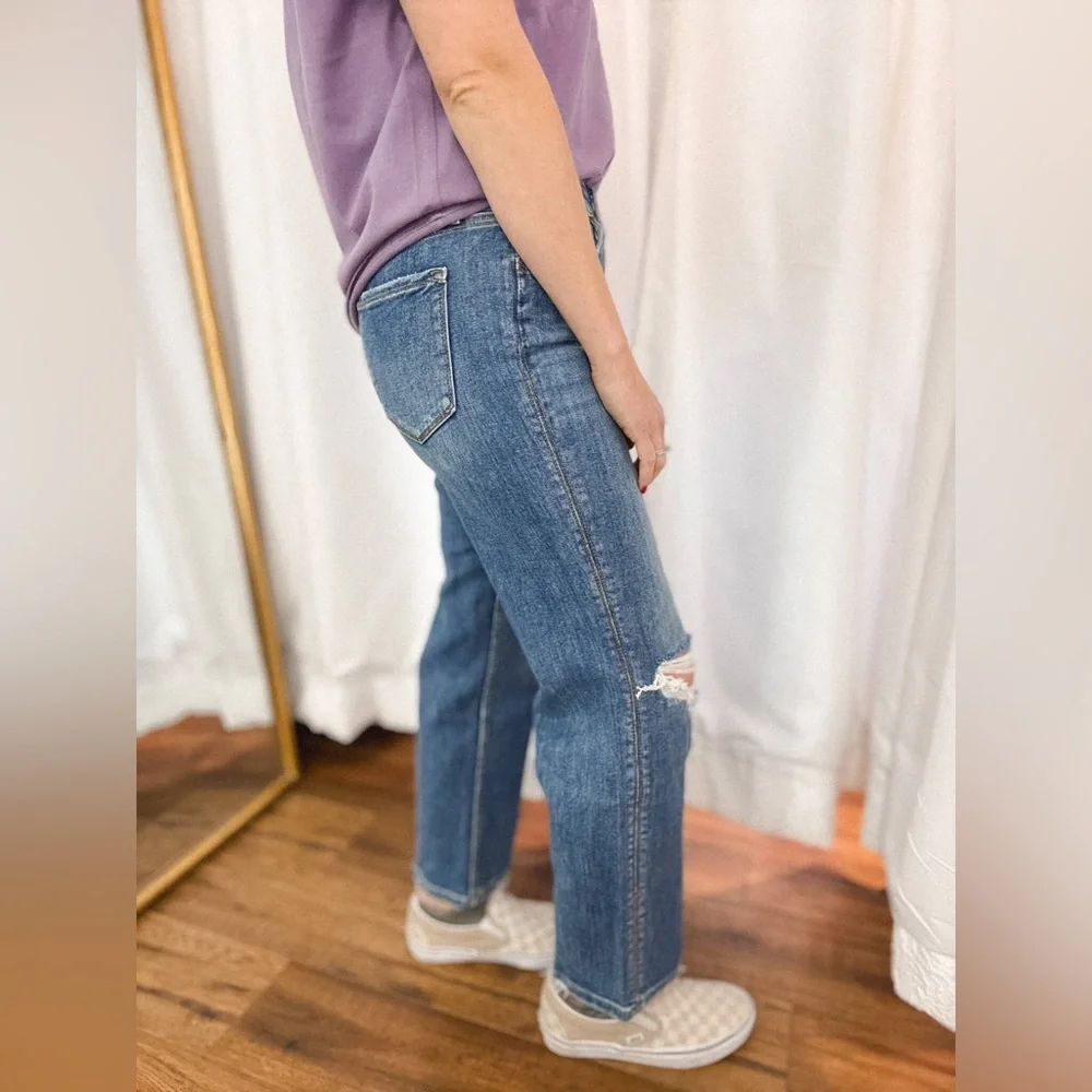 Lovervet High Rise Slim Wide Leg Crop Jeans - Picture 5 of 5